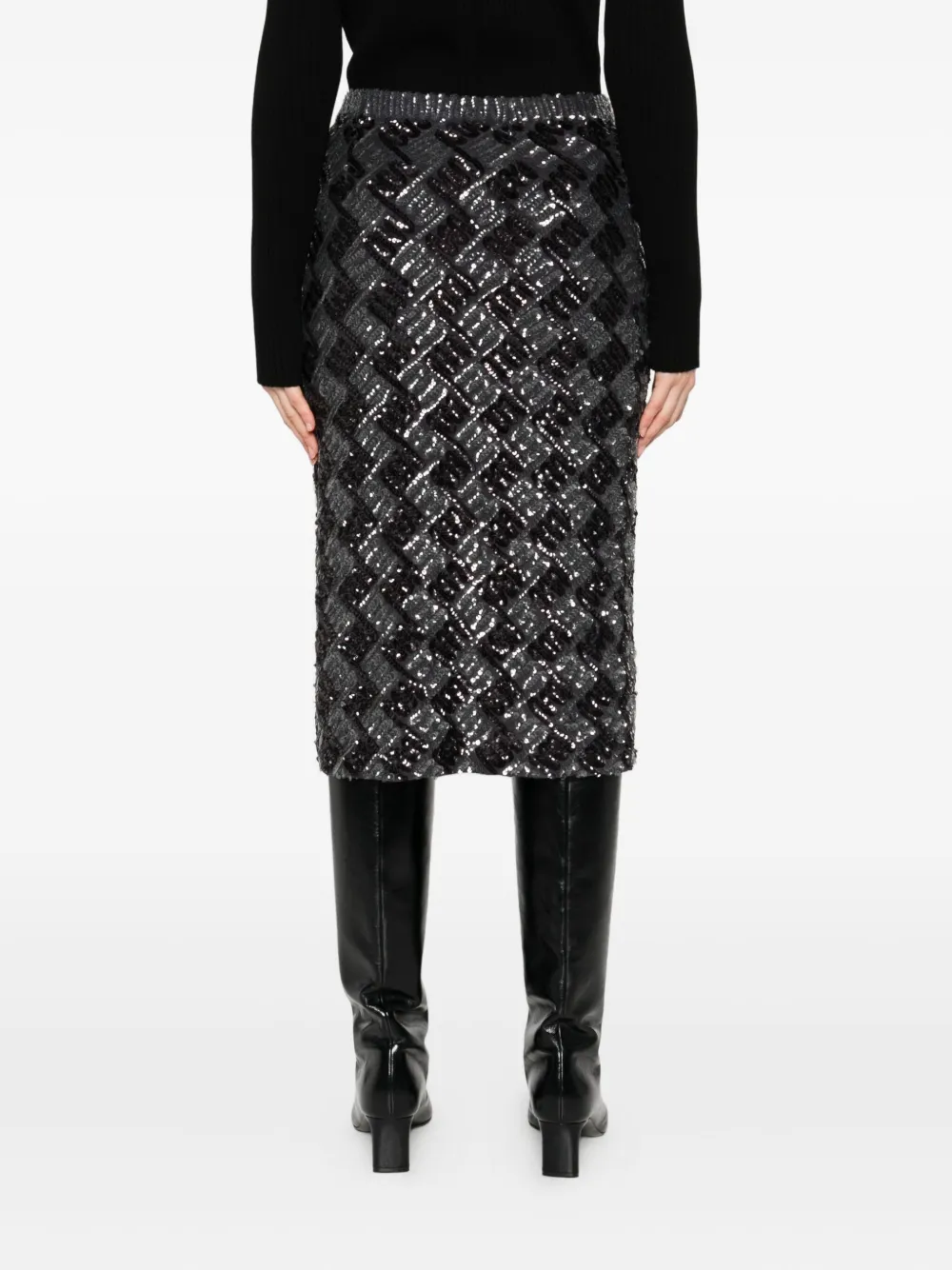 P.A.R.O.S.H. geometric-pattern sequin-embellished skirt Grijs