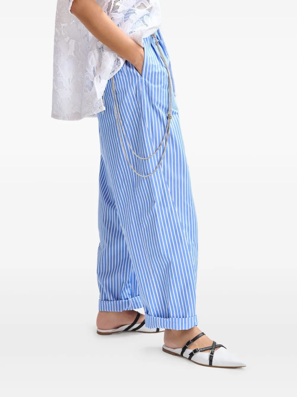 Essentiel Antwerp Hoek broek met toelopende pijpen Blauw