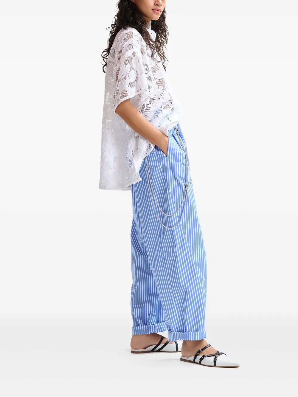 Essentiel Antwerp Hoek broek met toelopende pijpen Blauw