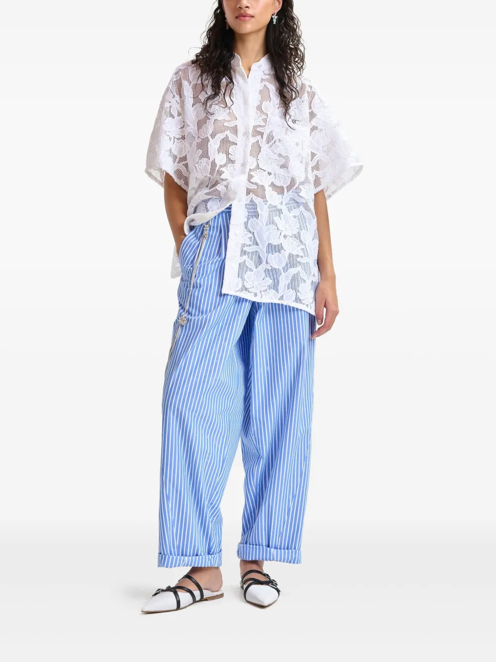 Essentiel Antwerp Hoek broek met toelopende pijpen - Blauw
