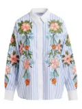 Essentiel Antwerp floral-embroidered shirt - Blue