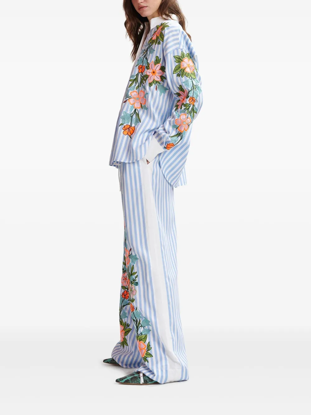 Essentiel Antwerp Hevon2 broek met wijde pijpen Blauw