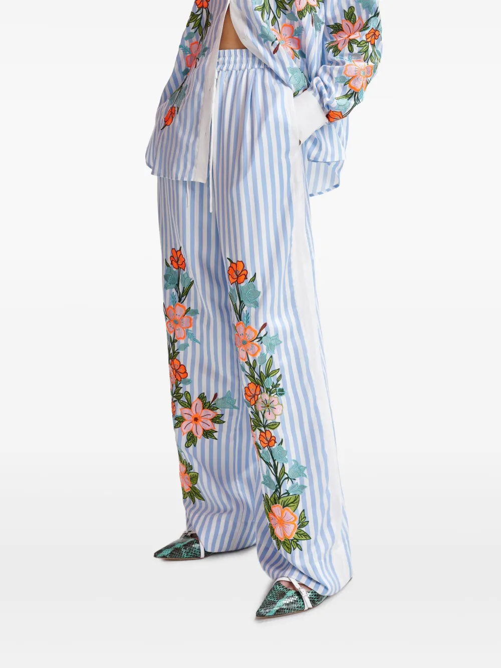 Essentiel Antwerp Hevon2 broek met wijde pijpen Blauw