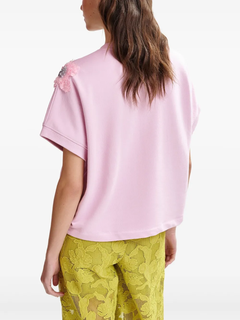 Essentiel Antwerp T-shirt met pailletten Roze