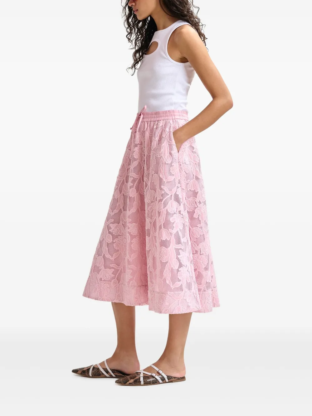 Essentiel Antwerp Heast midi-rok Roze