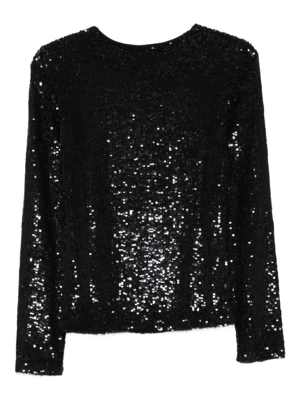 P.A.R.O.S.H. sequin long-sleeve blouse Zwart