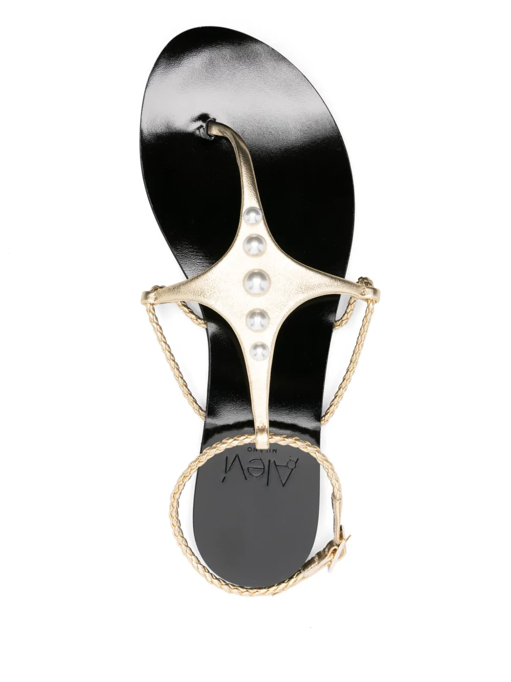 Alevì Sandalen met kralen Goud
