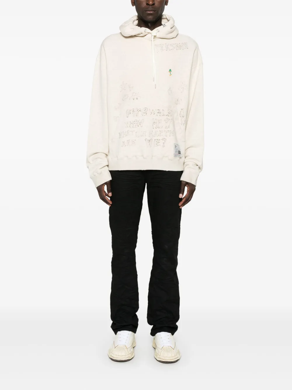 Maison MIHARA YASUHIRO distressed graffiti-print hoodie | Hoodies | Image 2