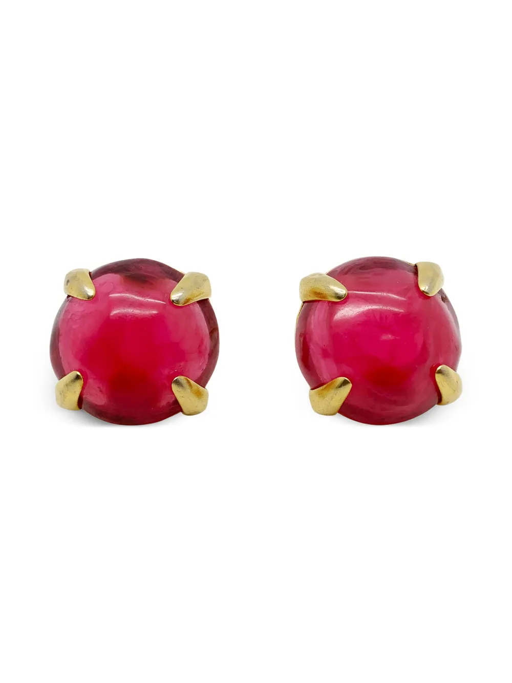 Jennifer Gibson Jewellery 1980s Givenchy pink clip-on earrings | Gold | Image 1