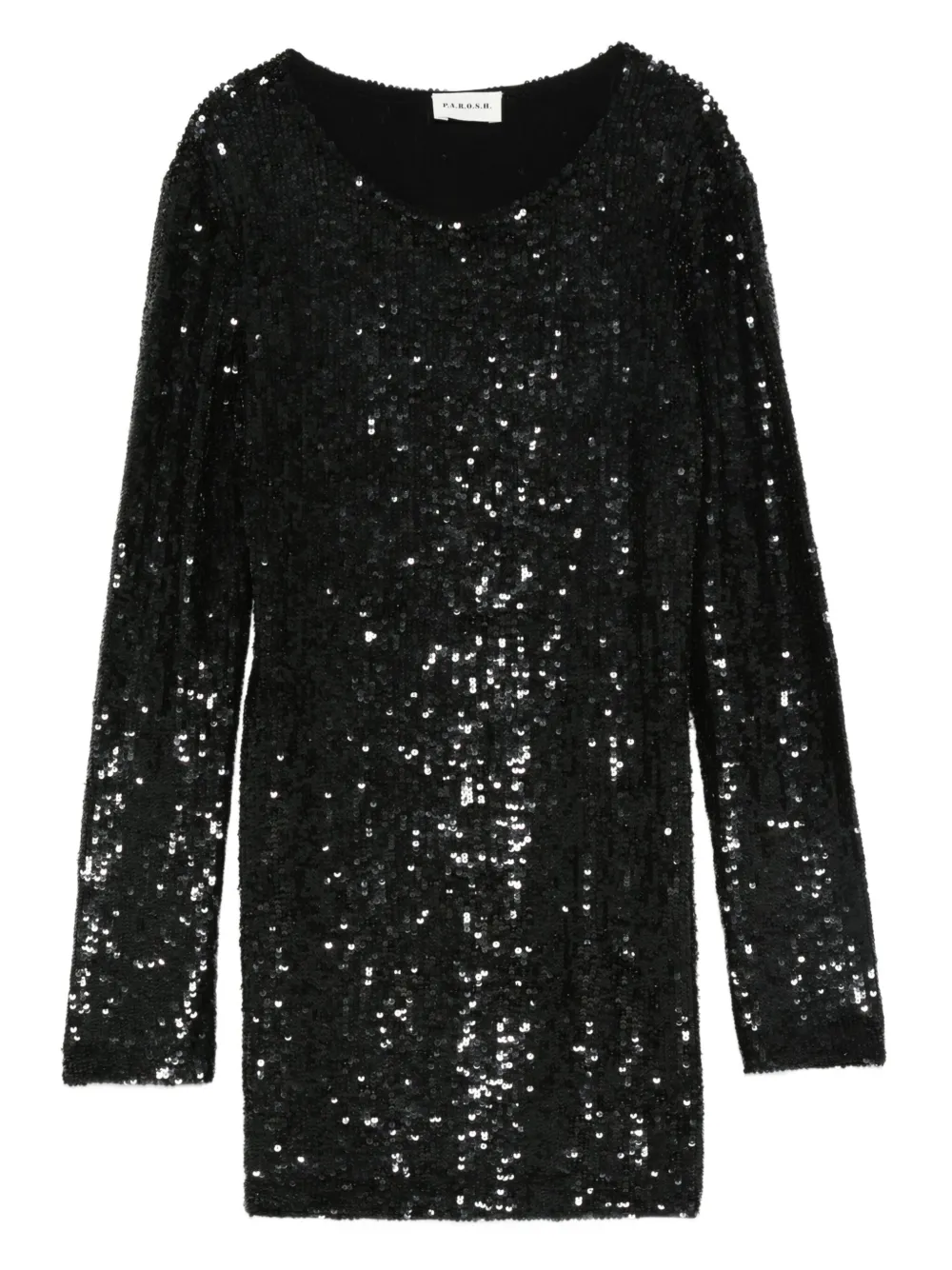 P.A.R.O.S.H. sequin long-sleeve dress Zwart