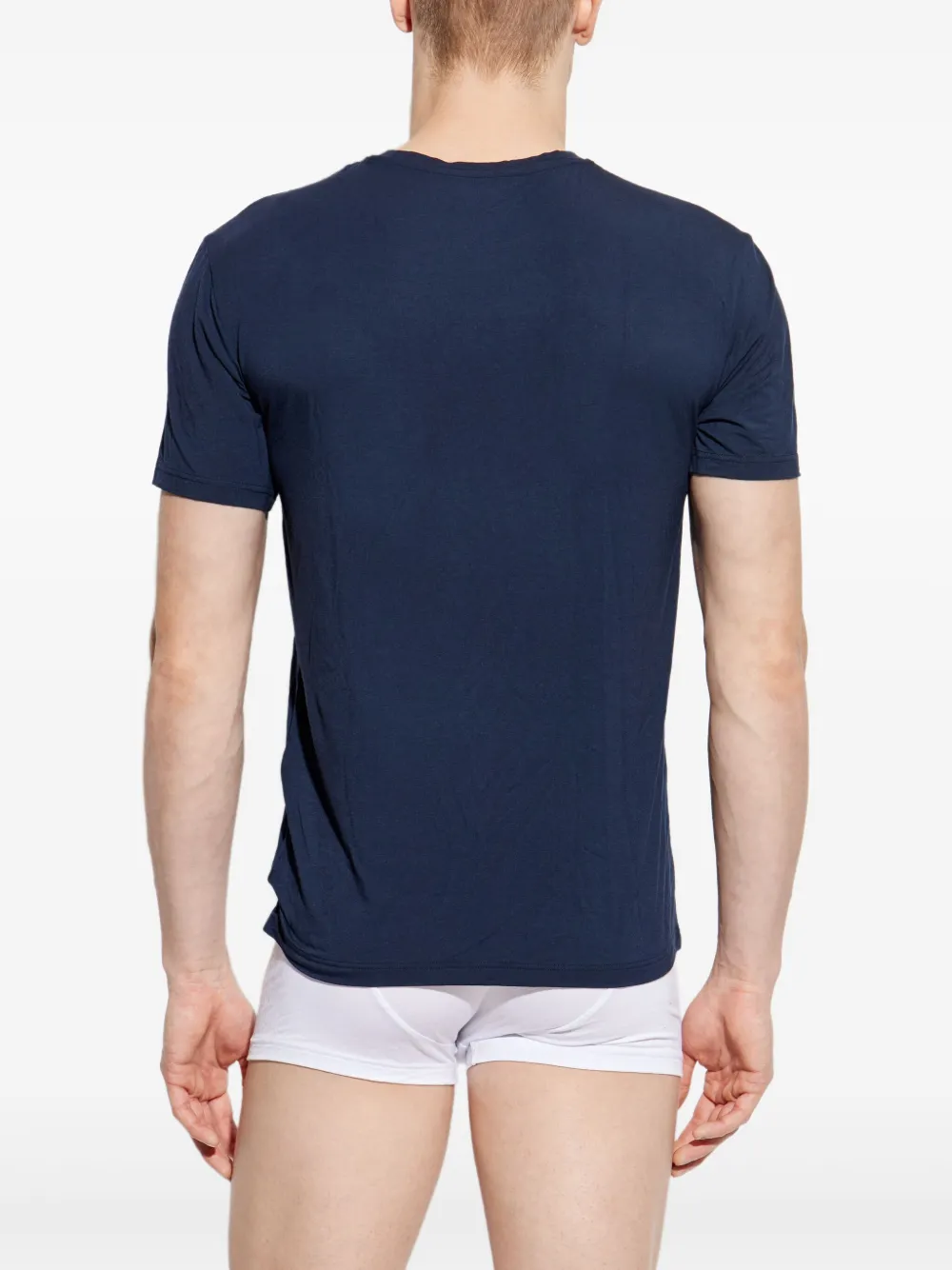 Emporio Armani T-shirt met geborduurd logo Blauw