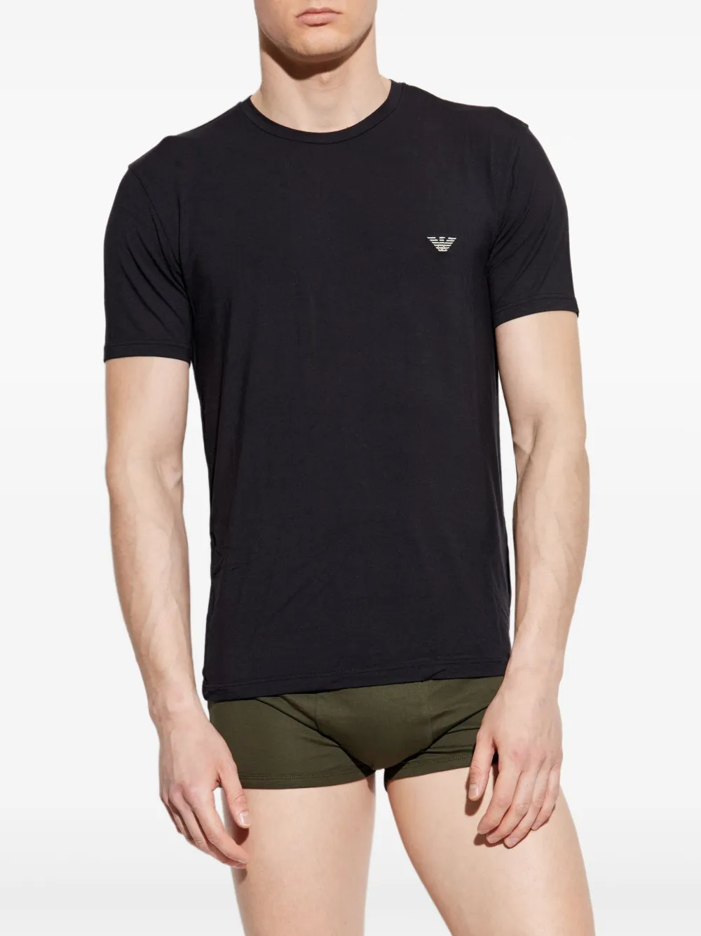 Emporio Armani T-shirt met geborduurd logo Zwart