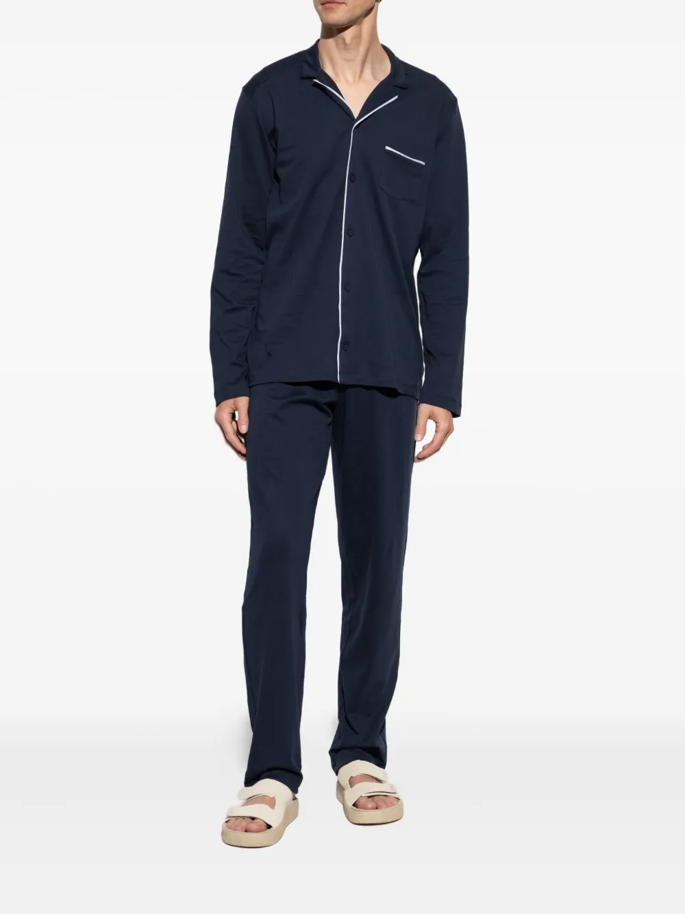 Hanro Night & Day pyjama Blauw