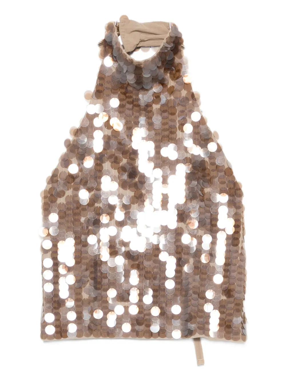 P.A.R.O.S.H. halter-neck sequin blouse Beige