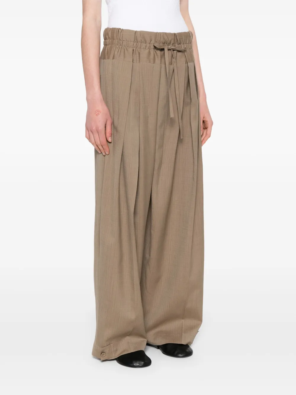 Jil Sander Wollen palazzo broek Bruin