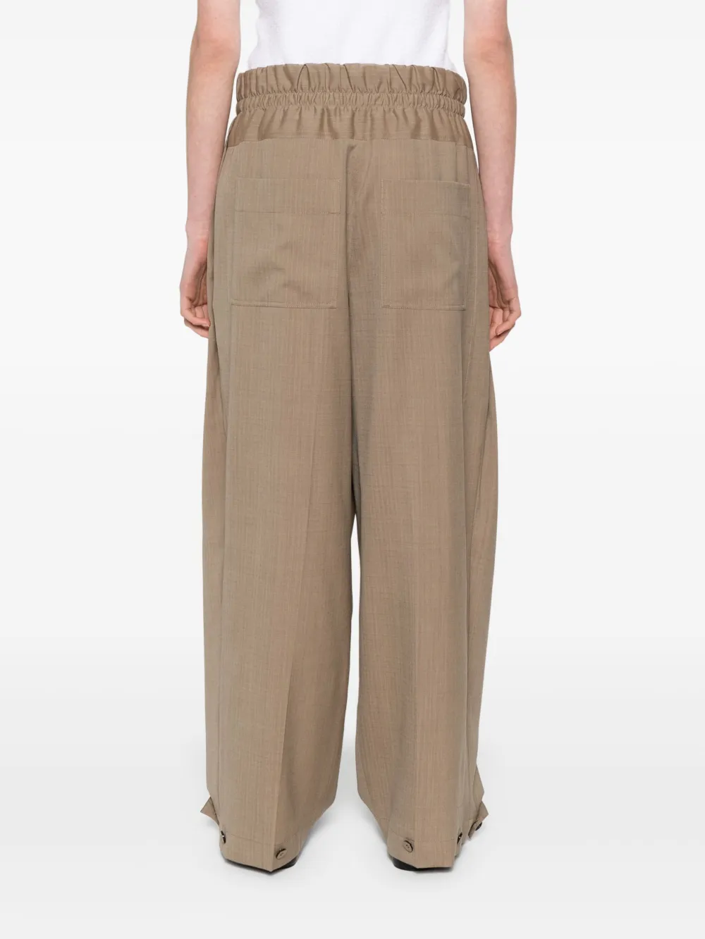 Jil Sander Wollen palazzo broek Bruin