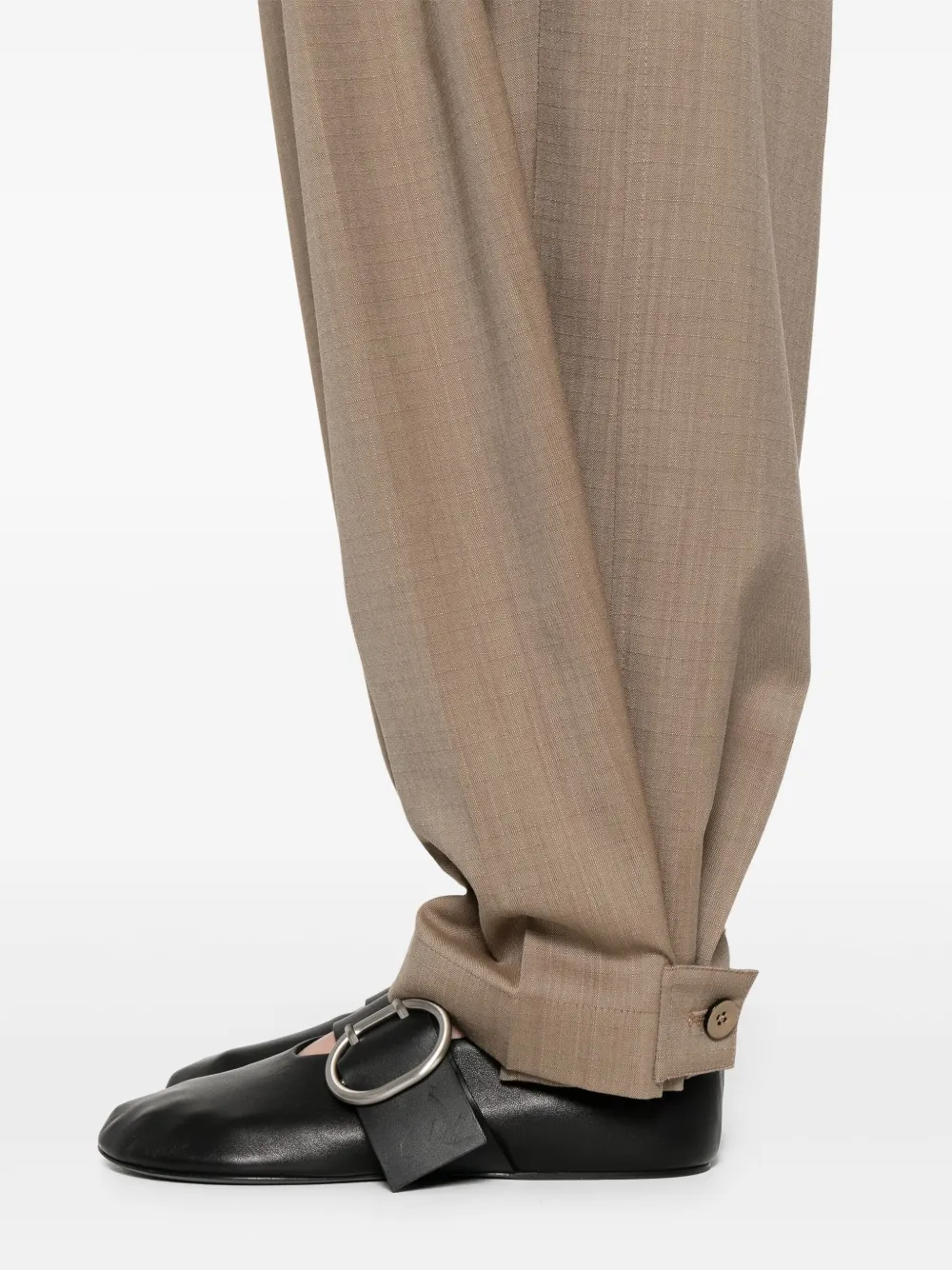 Jil Sander Wollen palazzo broek Bruin