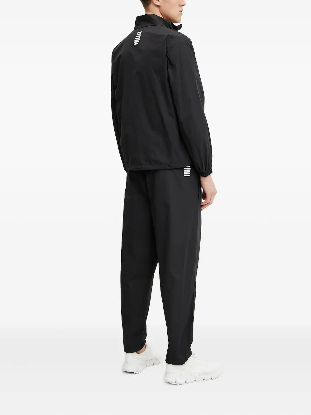 Ea7 Logo-print Zip-up Jacket In Black