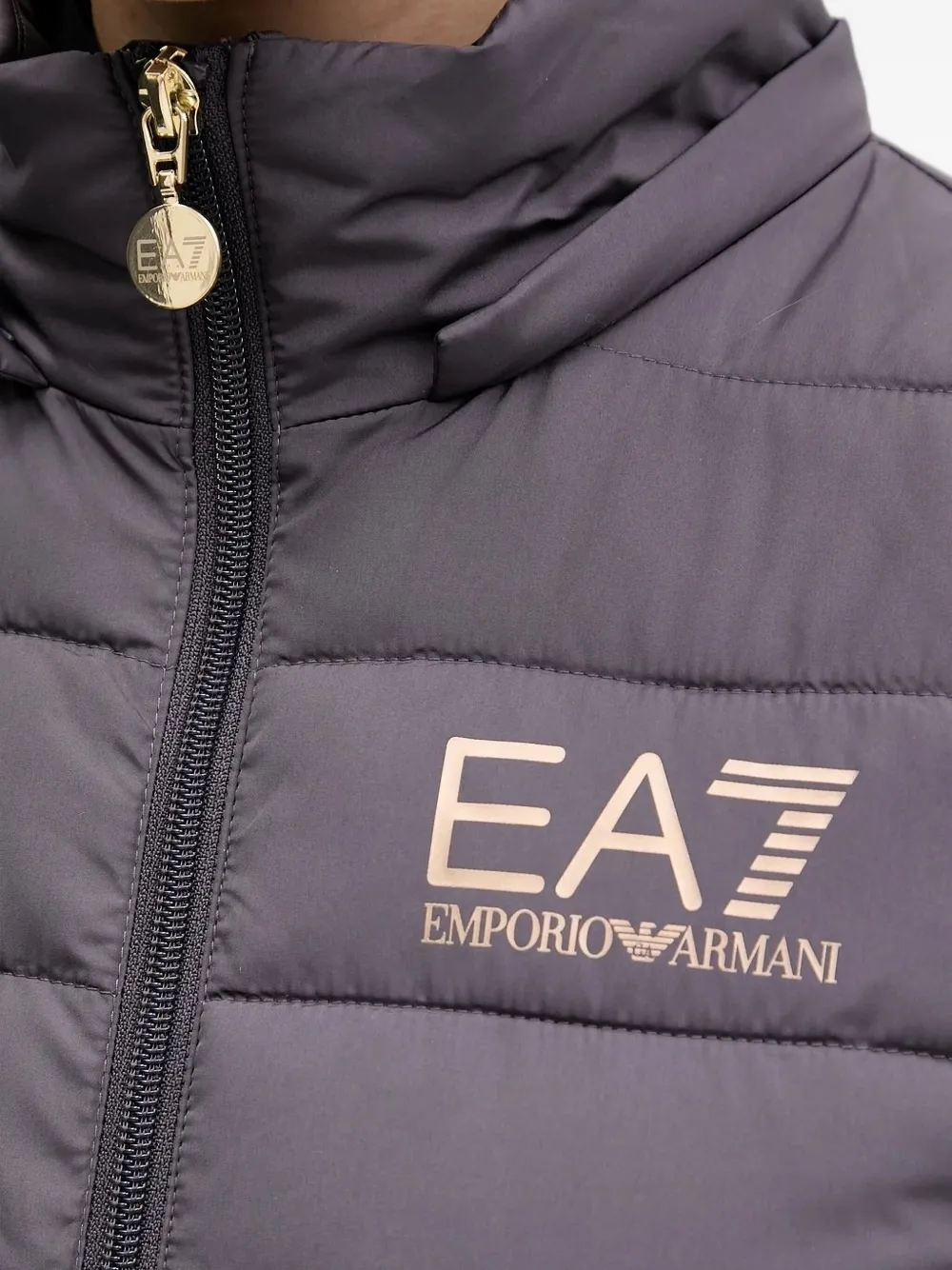 Ea7 Emporio Armani Gewatteerd jack met logodetail Grijs