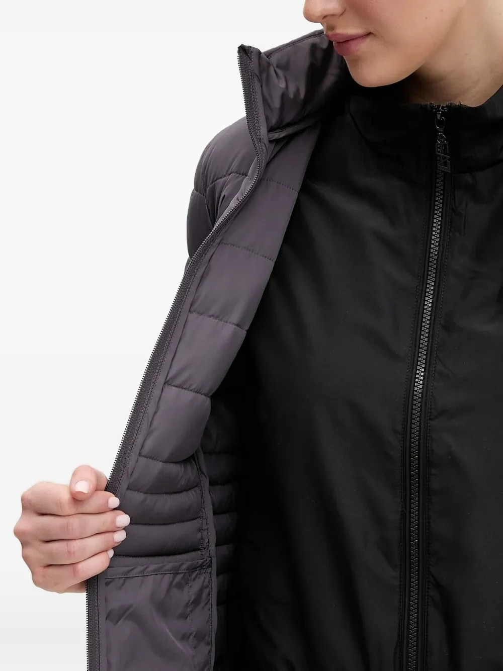 Ea7 Emporio Armani Gewatteerd jack met logodetail Grijs