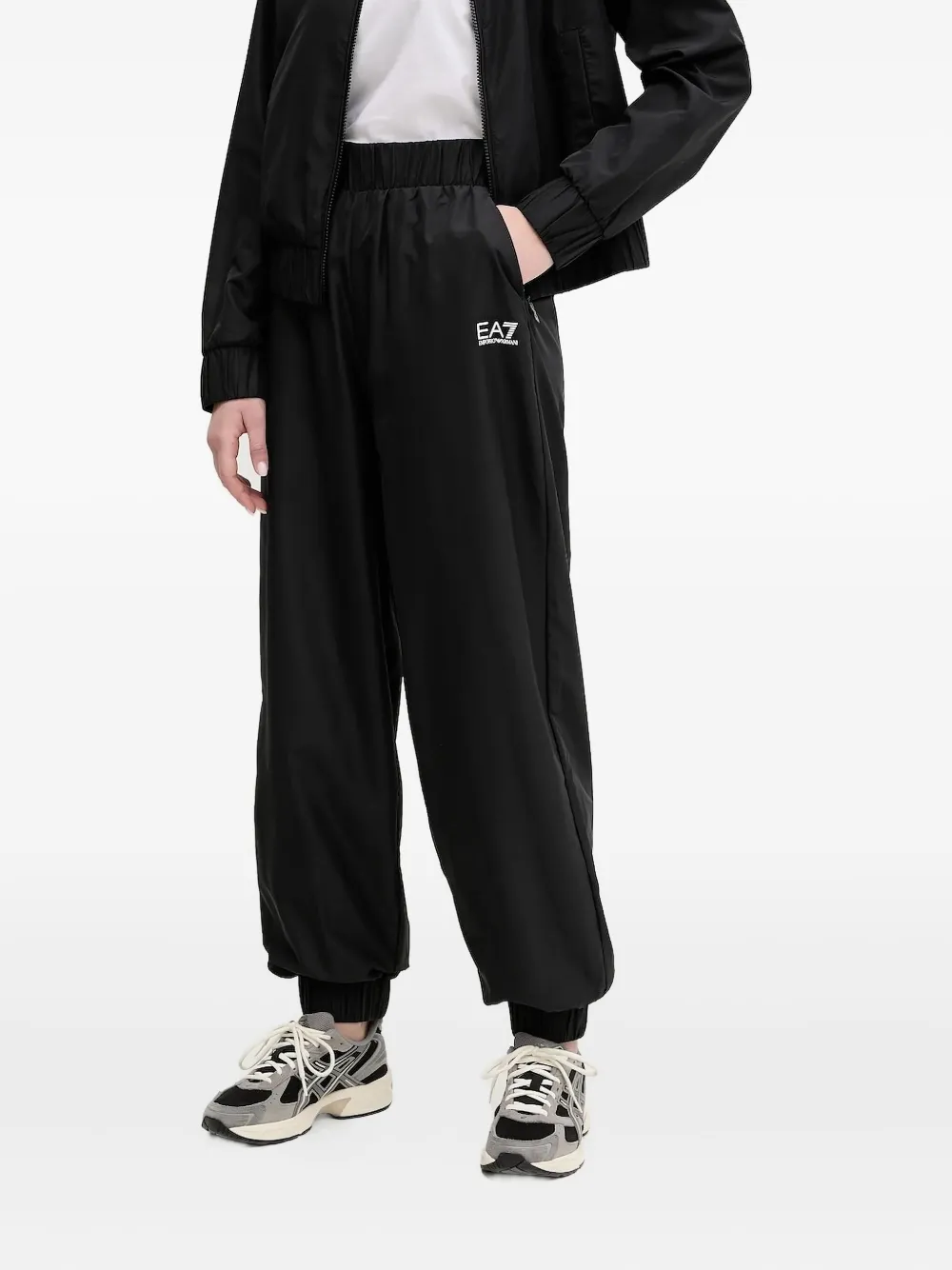 Ea7 Logo-print Track Pants In Black