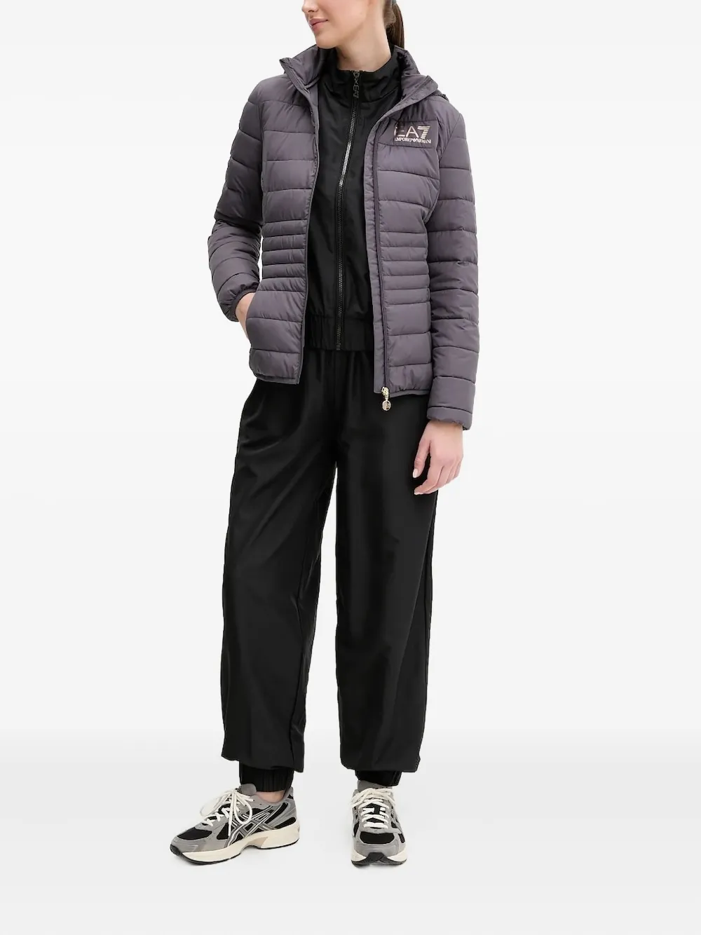 Ea7 Logo-print Track Pants In Black