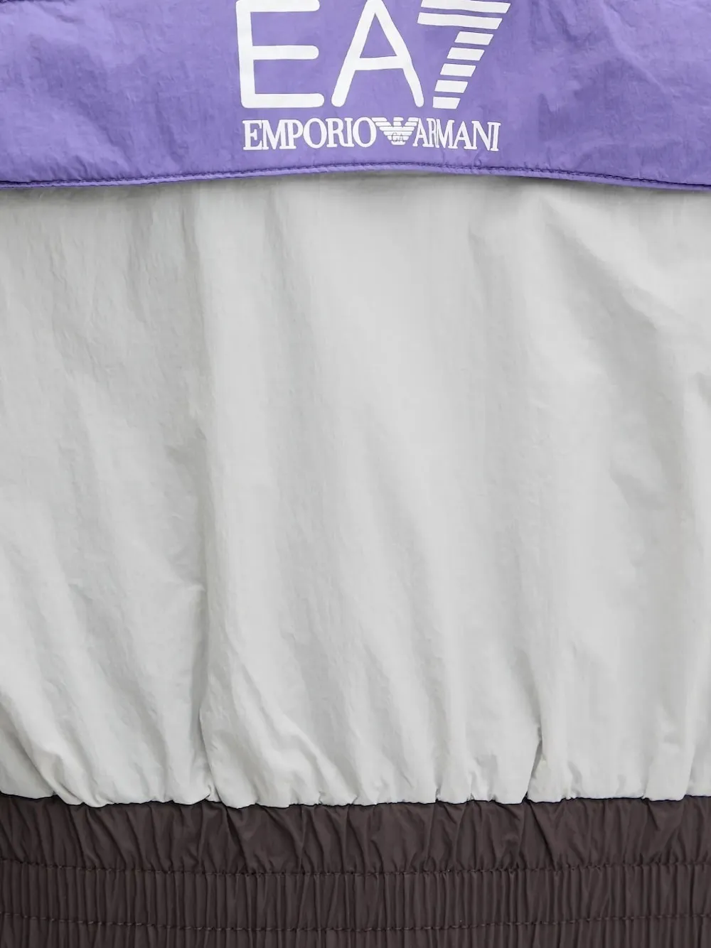 Ea7 Panelled Drawstring Cropped Jacket In Purple