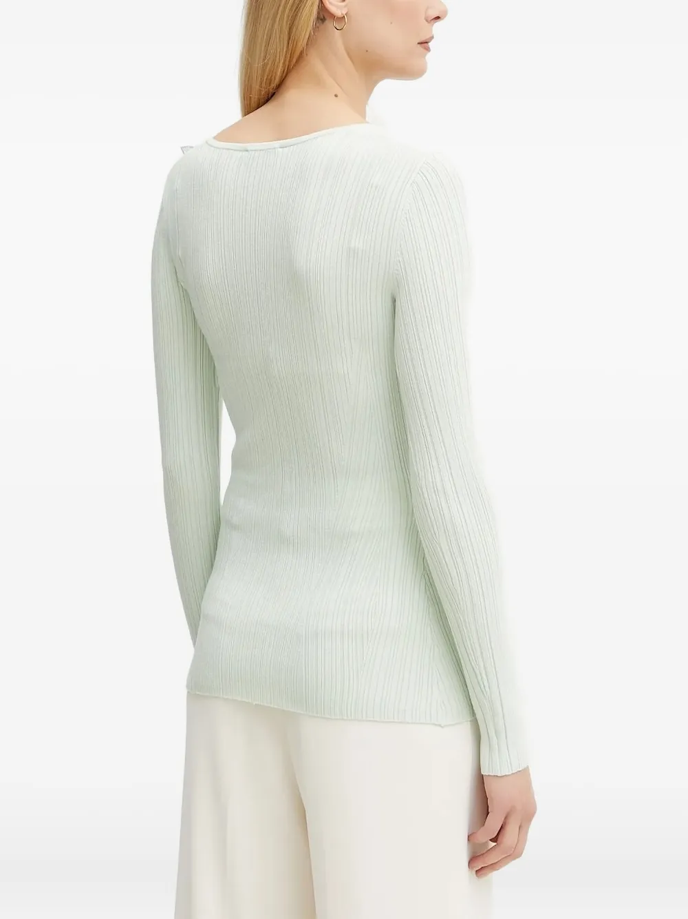 Elisabetta Franchi flower-embellished ribbed T-shirt | T-Shirts & Jersey Shirts | Image 2