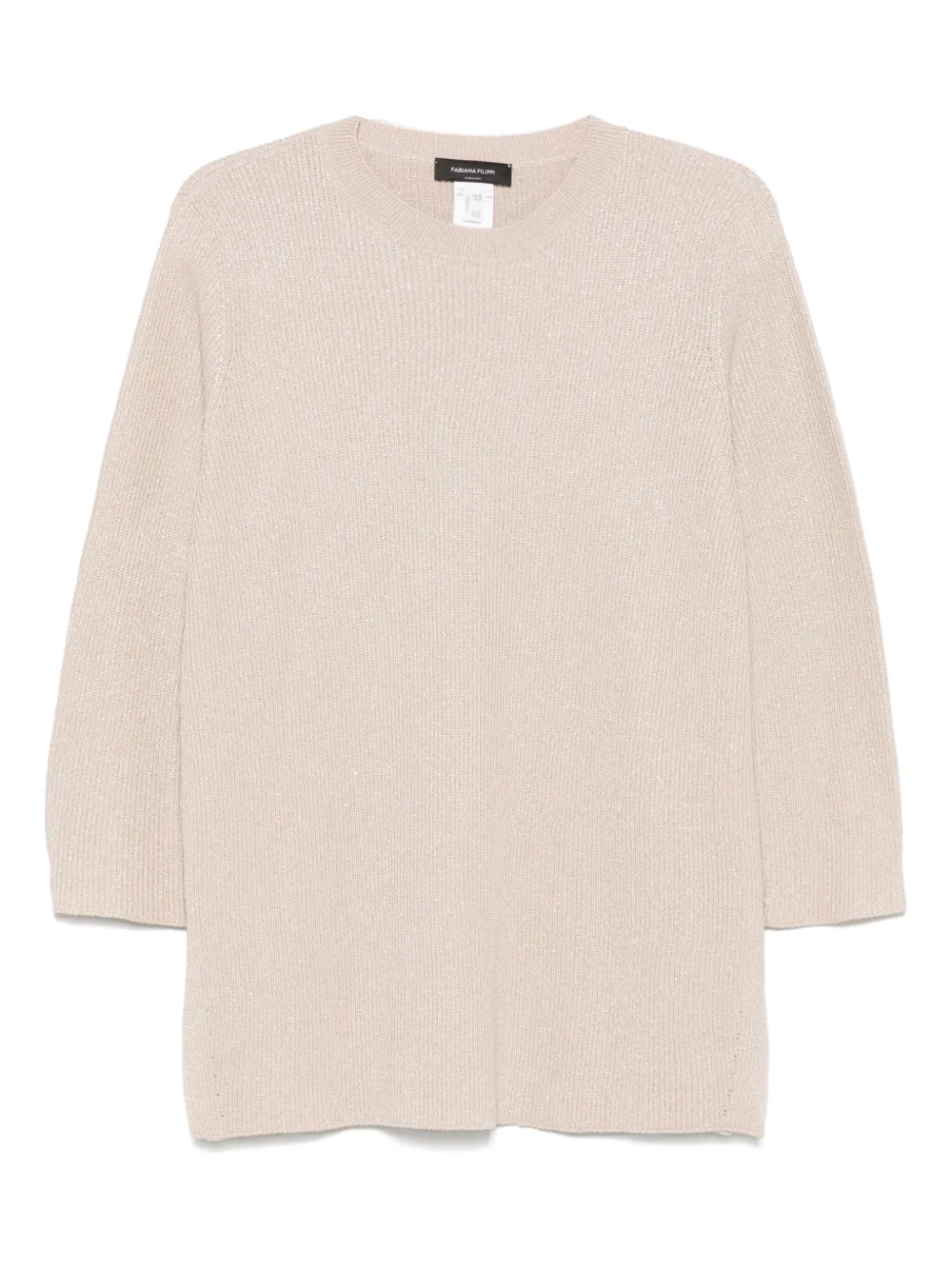 Fabiana Filippi Trui met lurex detail Beige