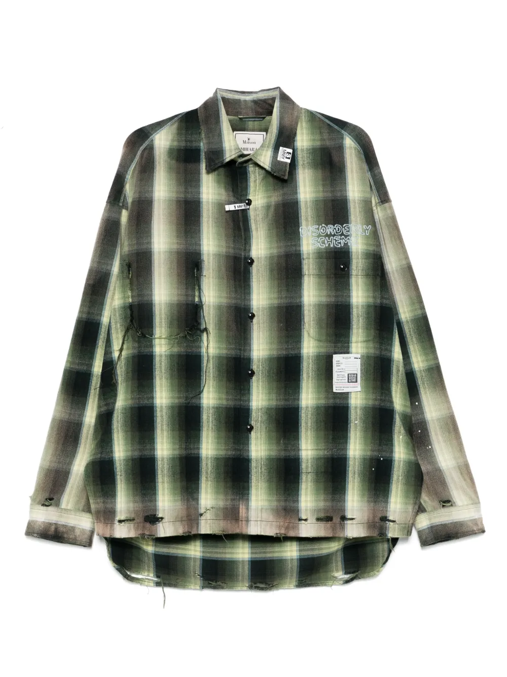 Maison MIHARA YASUHIRO camisa con cuadros estampados | verde | Image 1