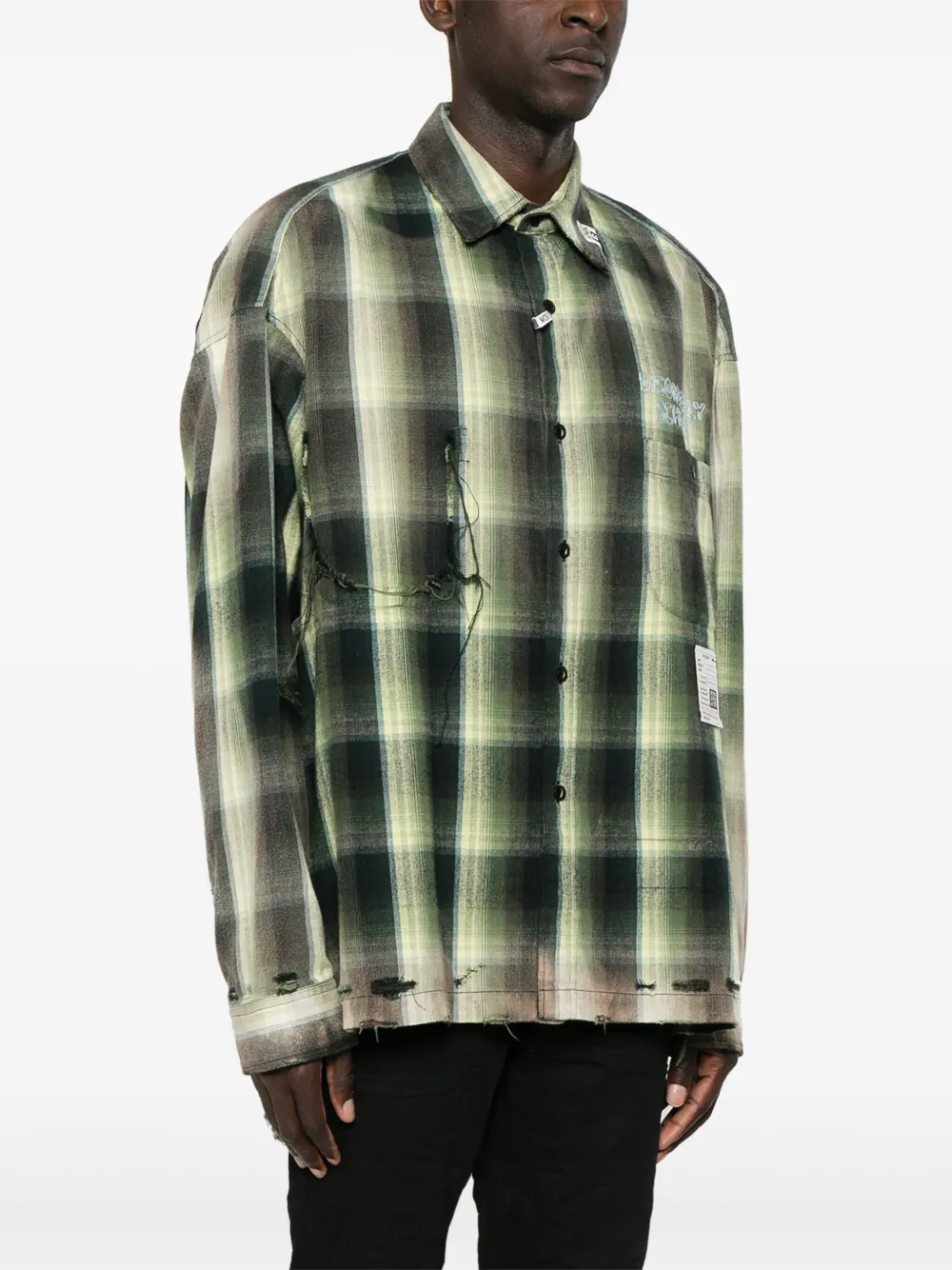 Maison MIHARA YASUHIRO Geruit overhemd Groen