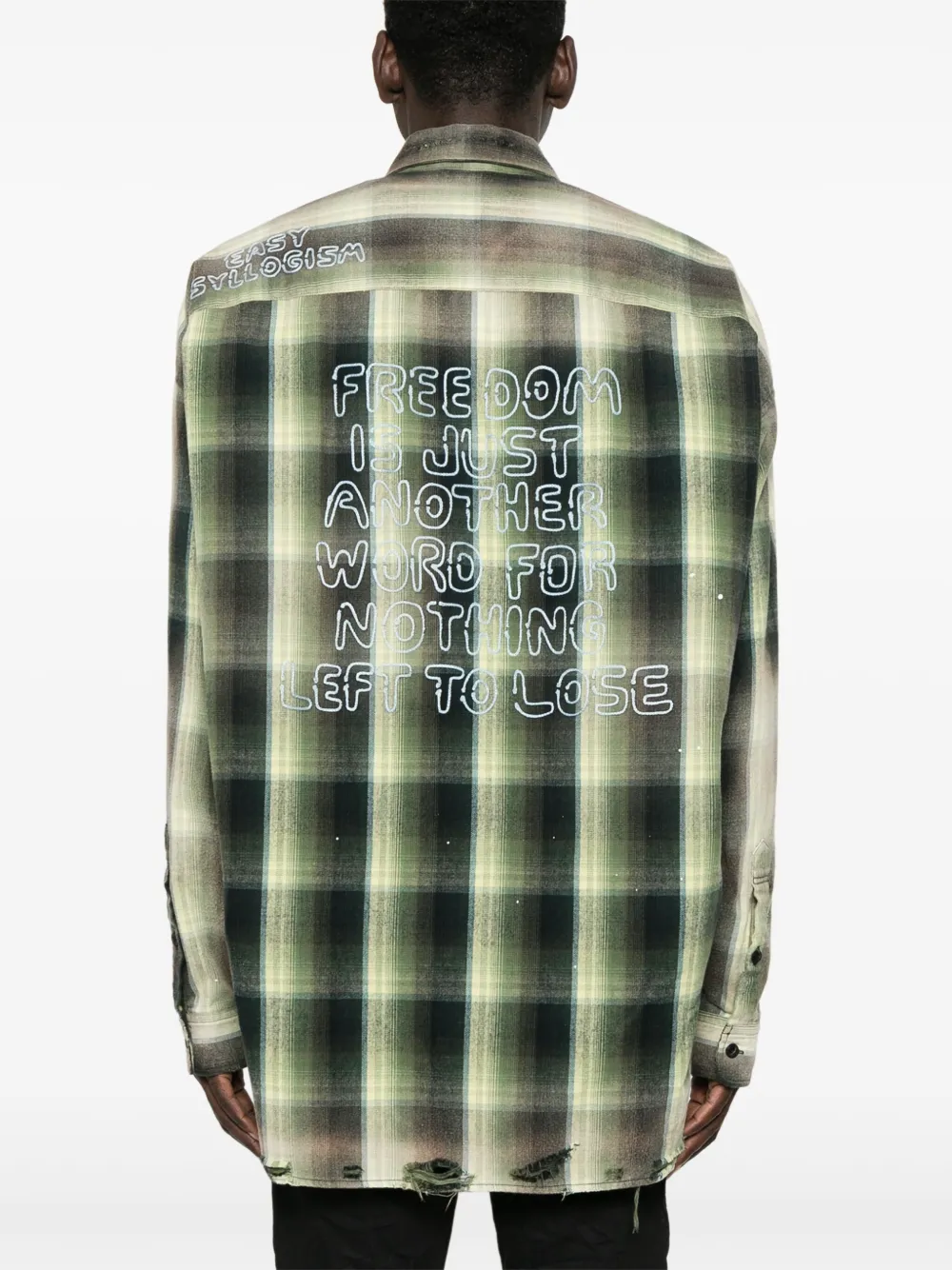 Maison MIHARA YASUHIRO Geruit overhemd Groen