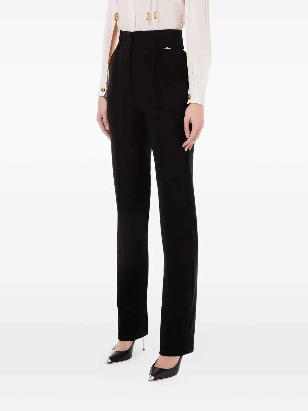 Elisabetta Franchi High waist broek Zwart