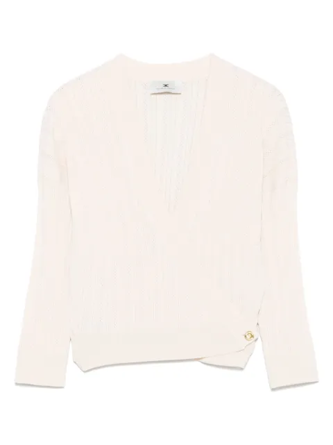 Elisabetta Franchi pointelle wrap top