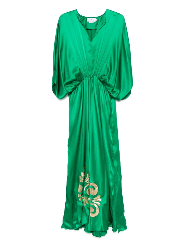 pure silk green women dress Emerald Isle Silk Slip Dress