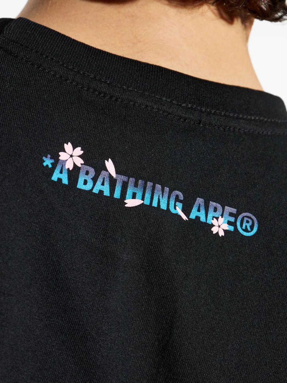 A BATHING APE T-shirt met logoprint Zwart