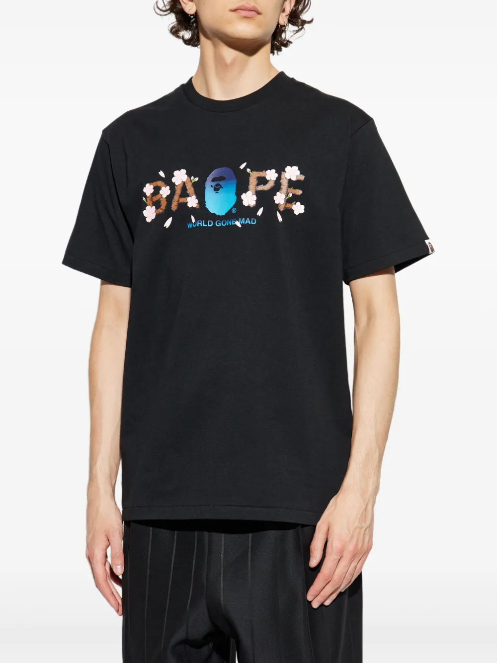 A BATHING APE T-shirt met logoprint Zwart
