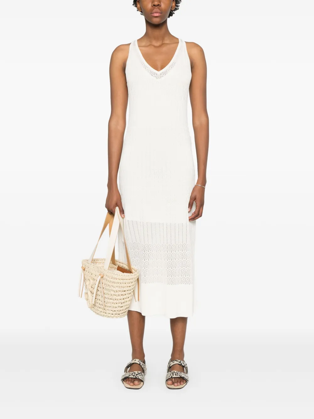 BOSS knitted midi dress - Beige
