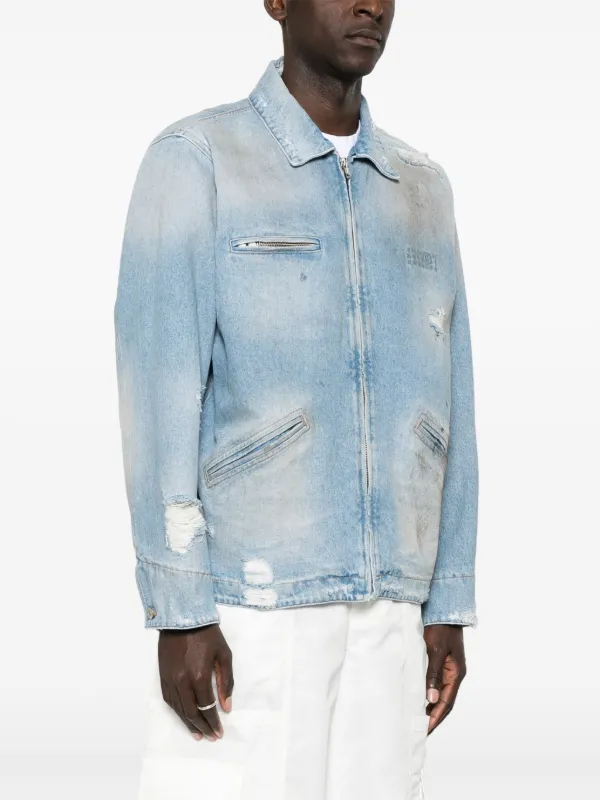 ◆MM6 Maison Margiela◆ コットン デニムジャケット ブルー MM6 Maison Margiela デニムジャケット | ブルー | FARFETCH JP