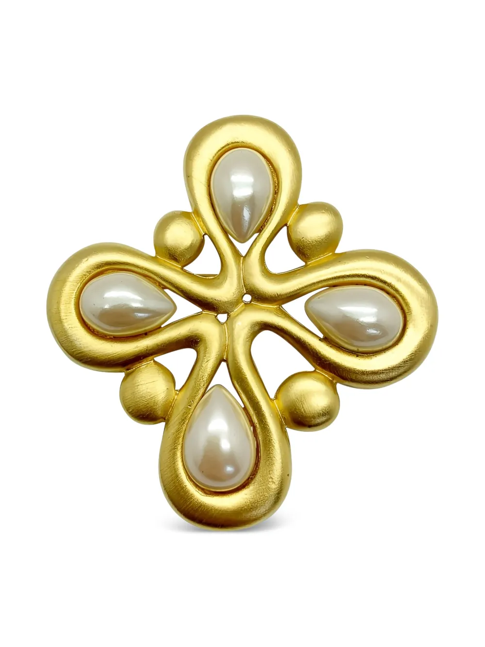 Jennifer Gibson Jewellery 1980s Givenchy pearl brooch | Gold | Image 1