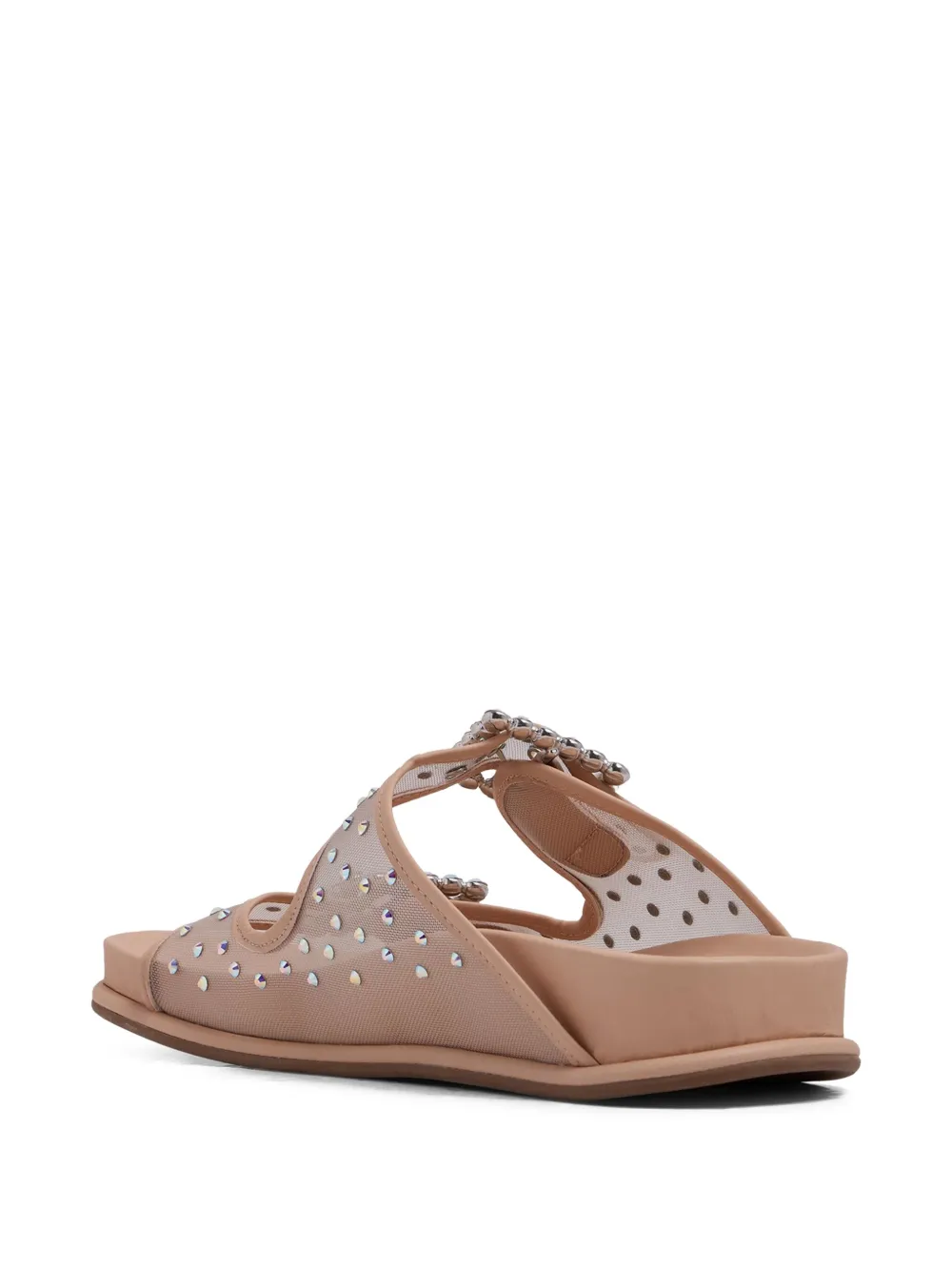 Le Silla crystal-embellished slides Neutrals