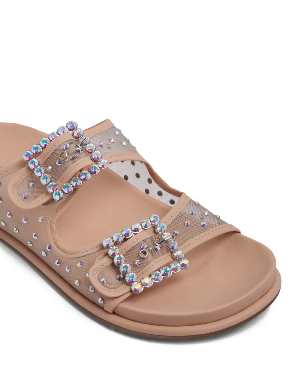 Le Silla crystal-embellished slides Neutrals