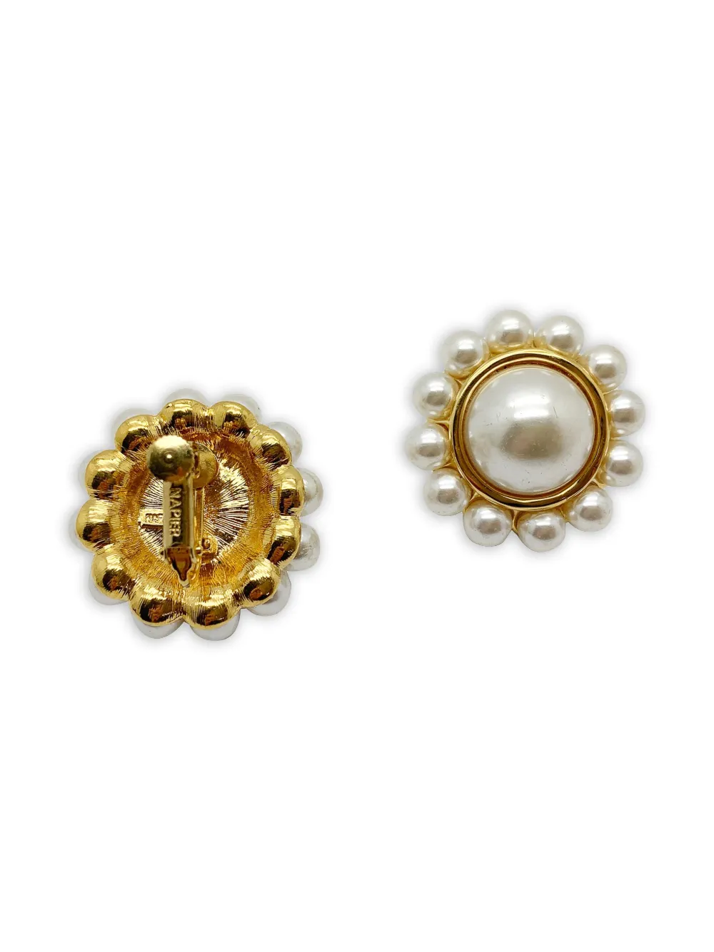 1980s Pearl Napier Earrings