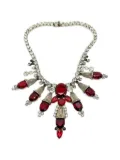 Jennifer Gibson Jewellery 1960s Ruby Glass collar necklace - Silver
