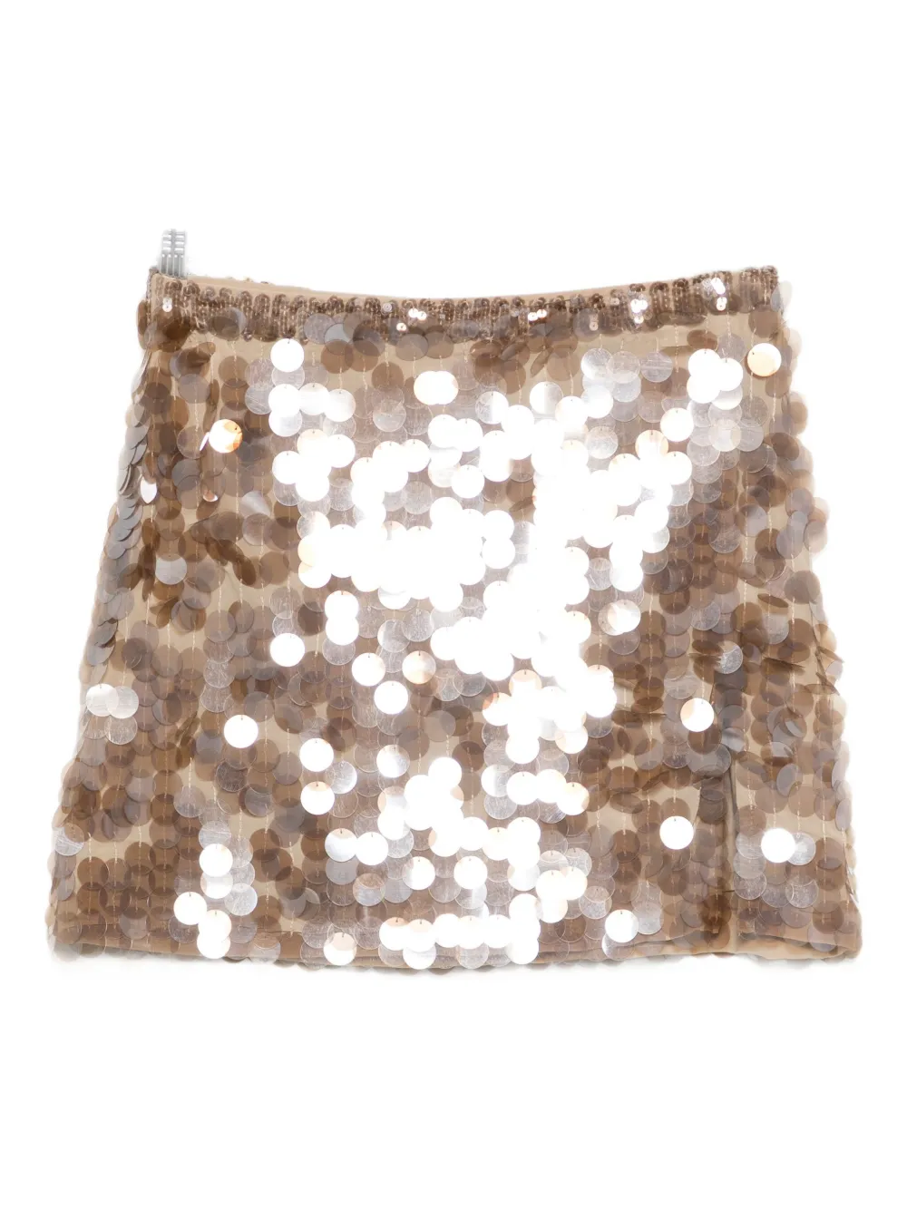 P.a.r.o.s.h Sequin-embellished Mini Skirt In Gold
