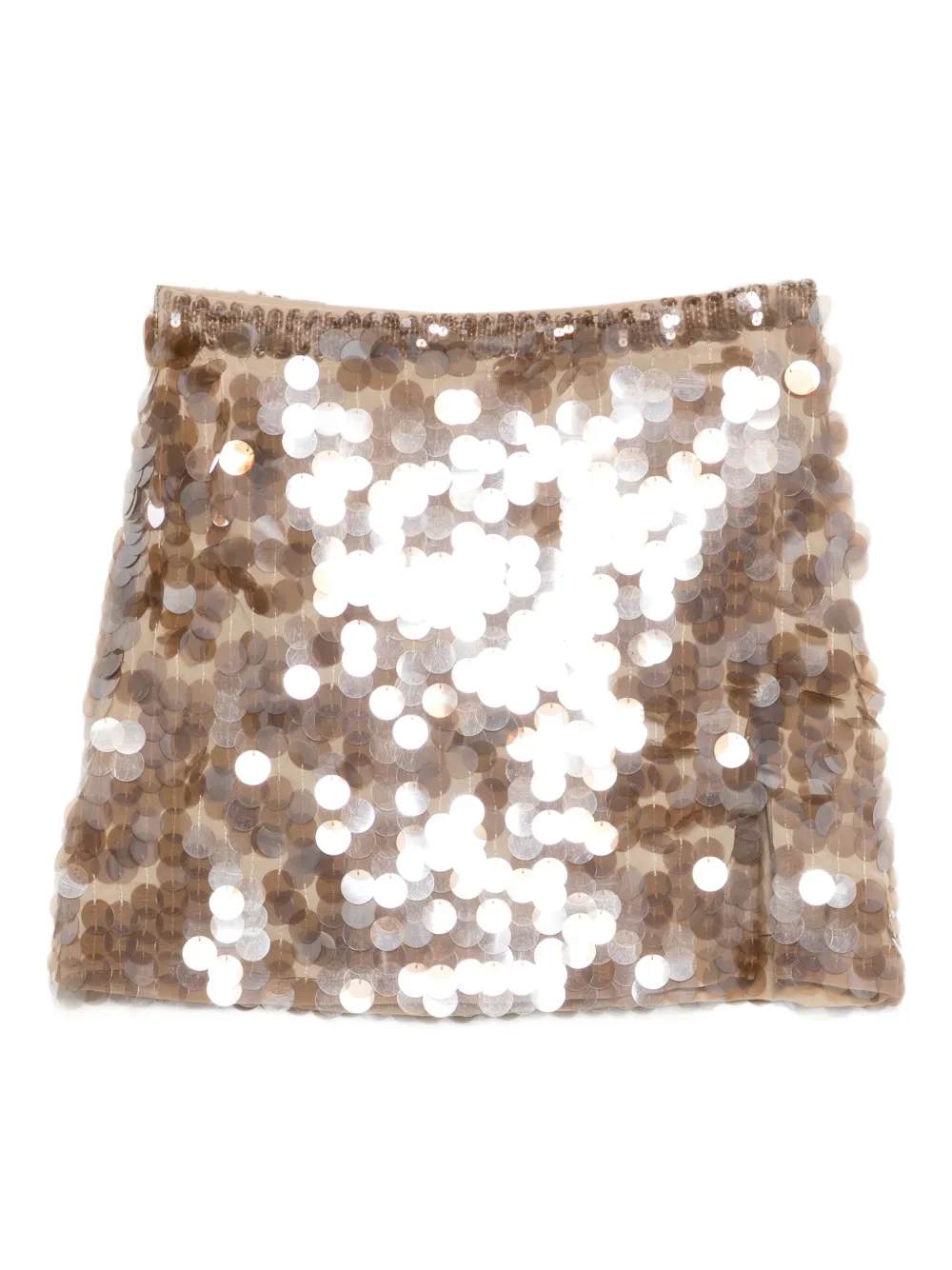 P.A.R.O.S.H. sequin-embellished mini skirt Beige