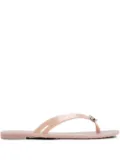 Casadei Jelly embellished thong flip flops - Neutrals