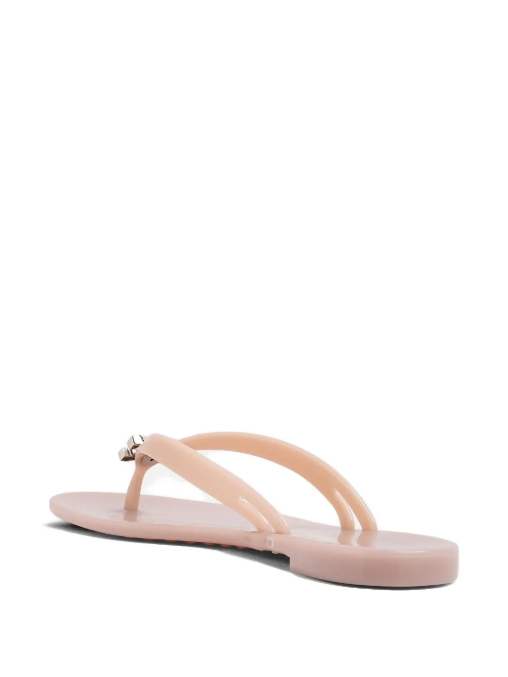 Casadei Jelly embellished thong flip flops Neutrals