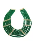 Jennifer Gibson Jewellery 1960s glass bib necklace - Green