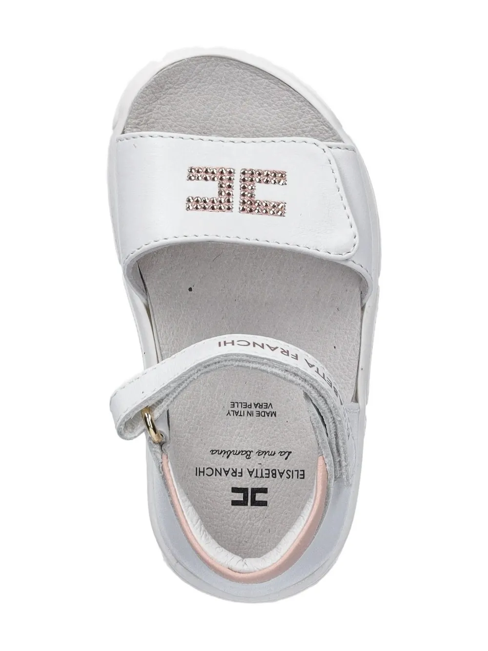 Elisabetta Franchi crystal-embellished leather sandals White